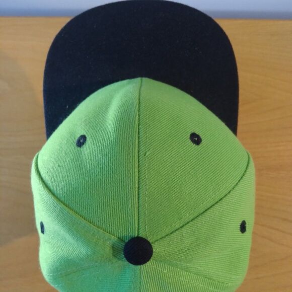 Deadstock Vintage 90s Two Tone Blank Neon Snap Back Hat - Picture 4 of 6